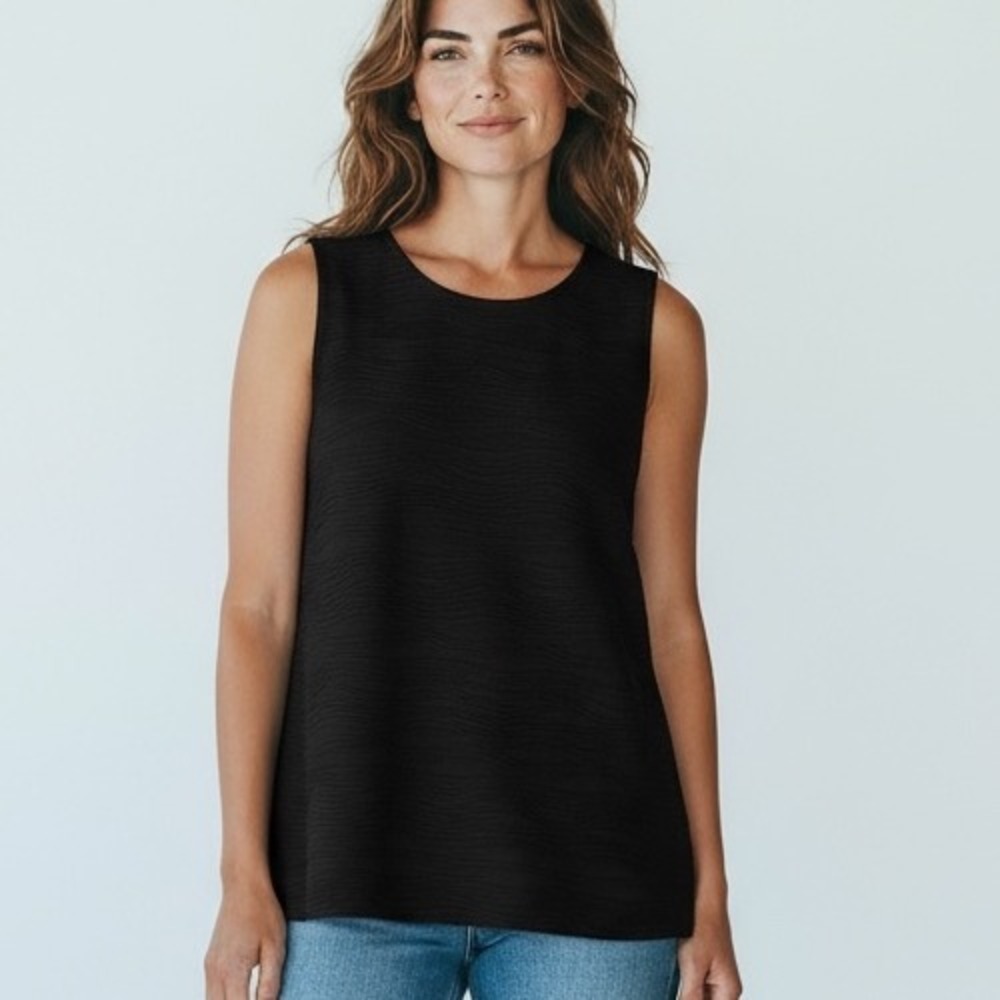 Calvin Klein Black Textured Sleeveless‎ Tank Top Blouse Plus Size 2X